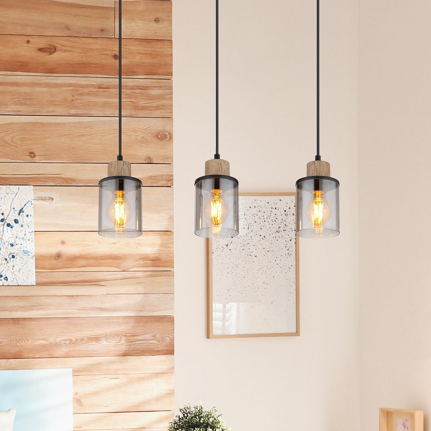 B-Ware Globo Pendelleuchte Reid Leuchte Deckenlampe Schwarz Hängeleuchte Lampe E27 15 W - 9007371444731
