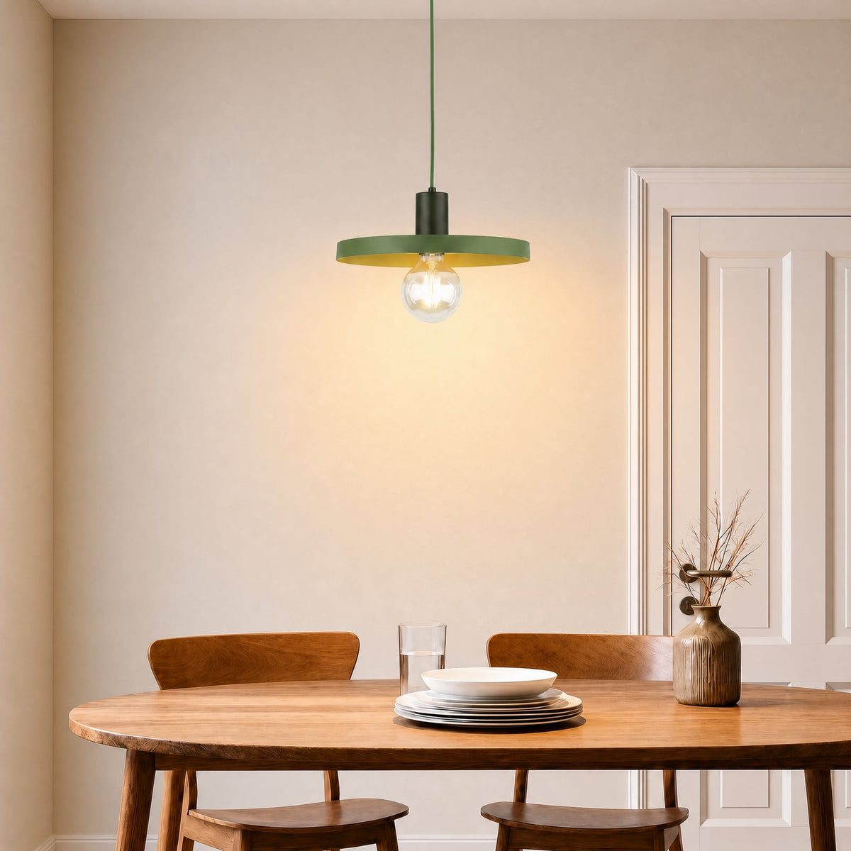 Sila Pendelleuchte Hängelampe grün Metall Kunststoff Wohnzimmer Esszimmer Mod568 - 5906135107612