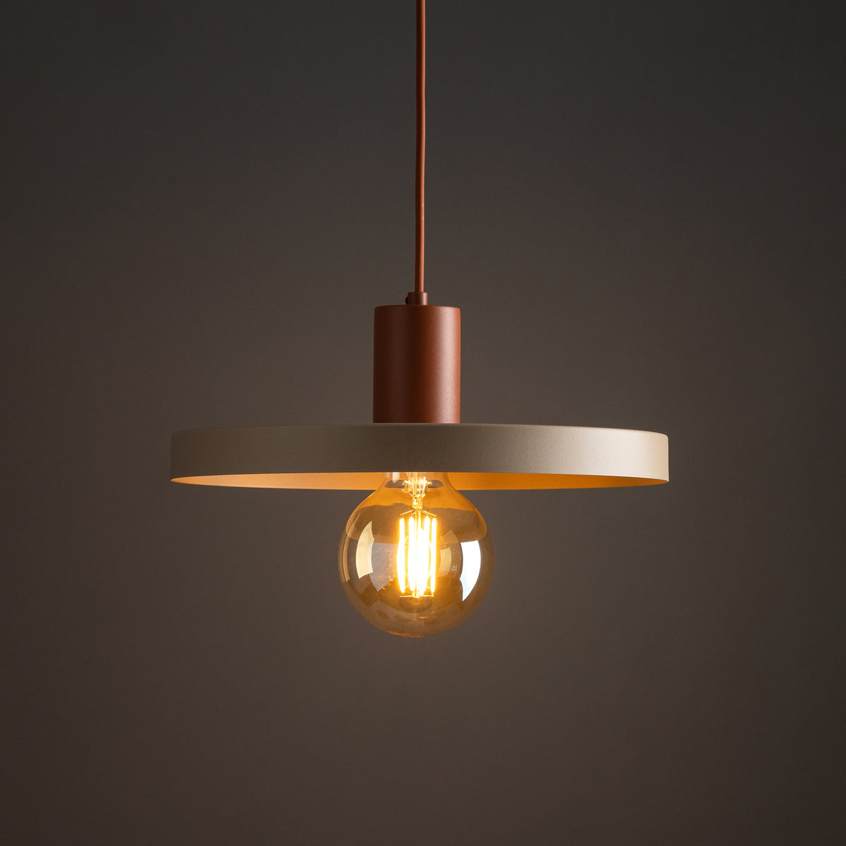 Sila Pendelleuchte Hängelampe Lampe Metall Sand Rot E27 30 cm - 5906135109548