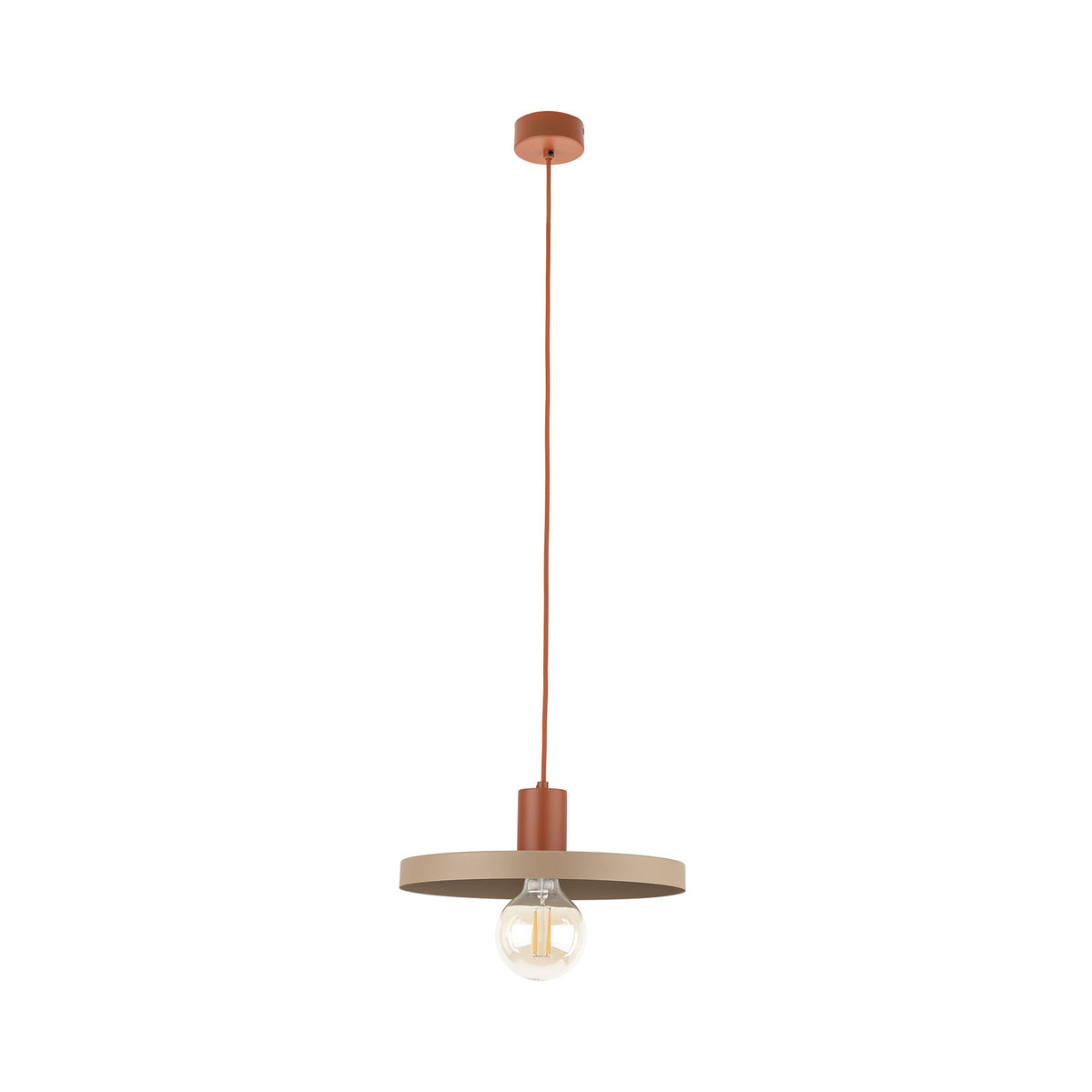 Sila Pendelleuchte Hängelampe Lampe Metall Sand Rot E27 30 cm - 5906135109548
