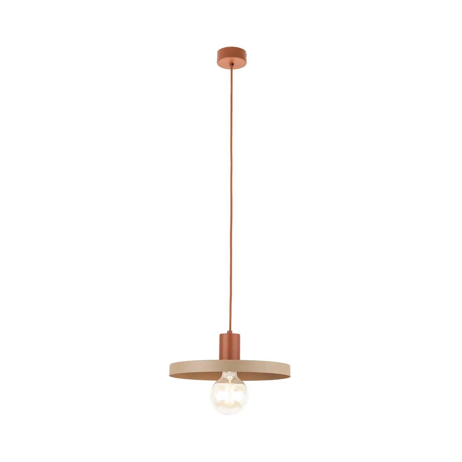 B-Ware Sila Pendelleuchte Hängelampe Lampe Metall Sand Rot E27 30 Cm - 5906135109548