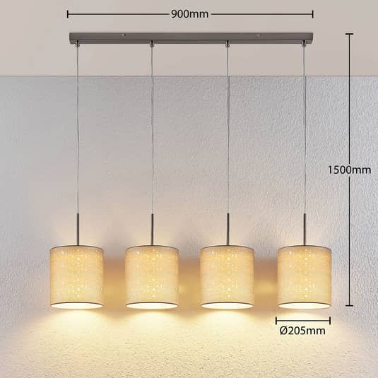 B-Ware Lindby Pendelleuchte Umma Hängeleuchte Deckenlampe Lampe Leuchte 4 Fl E27 Grau - 4251096554007