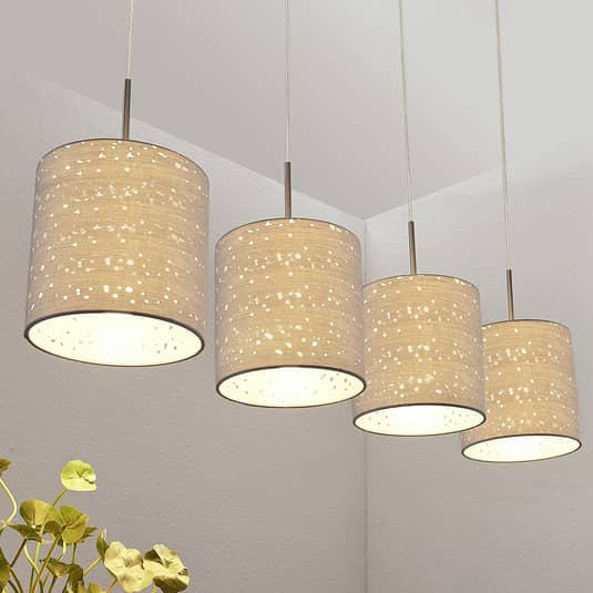 B-Ware Lindby Pendelleuchte Umma Hängeleuchte Deckenlampe Lampe Leuchte 4 Fl E27 Grau - 4251096554007