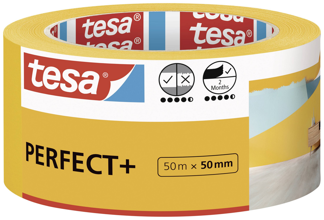 Tesa Malerabdeckband Klebeband Abdeckband 50m X 50mm Gelb 56538 00000 00 B-Ware