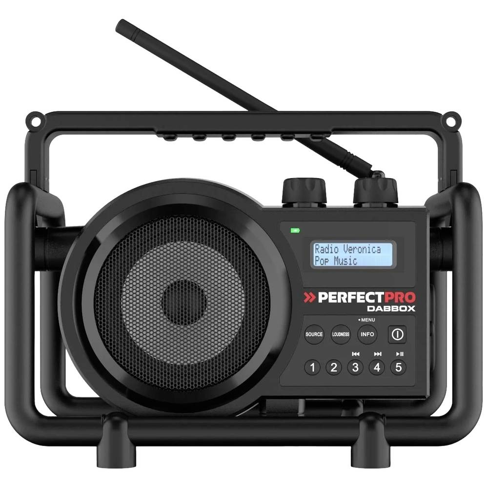 Perfect Pro Dabbox Baustellenradio Radio Dab+ Ukw Aux Bluetooth Stoßfest Schwarz B-Ware - 8719689465186