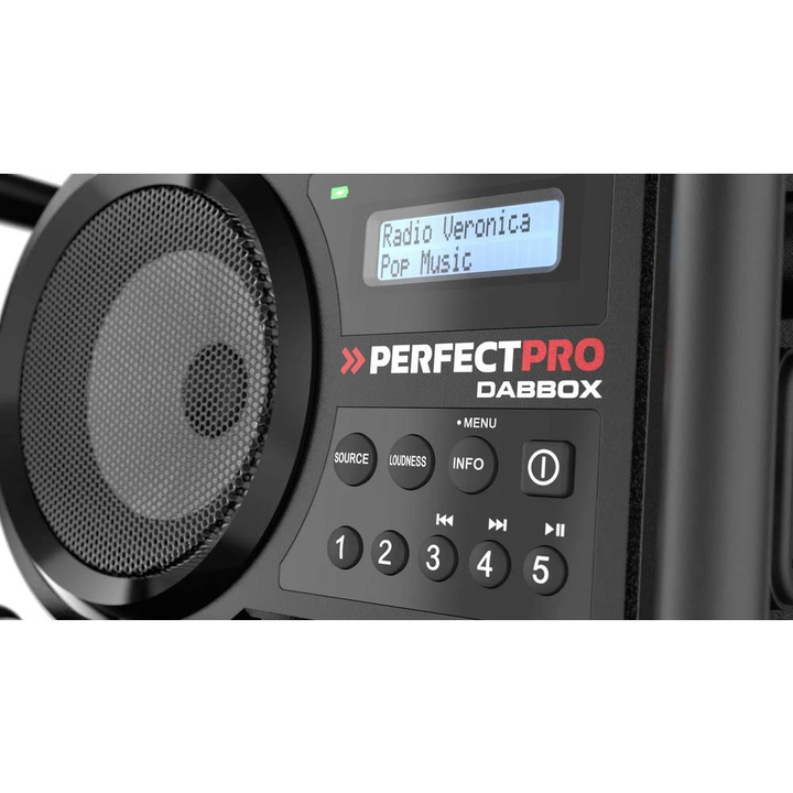 Perfect Pro Dabbox Baustellenradio Radio Dab+ Ukw Aux Bluetooth Stoßfest Schwarz B-Ware - 8719689465186