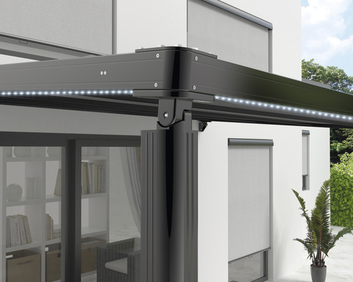 B-Ware Pergola Mit Stoffdach Markise Terrassenüberdachung Motorbetrieben Led Anthrazit - 4306517555047