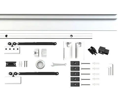 B-Ware Pertura Tür Schiebetür Glasschiebetür Neta Satin Komplettset Innen Griffmuschel - 4306517972523