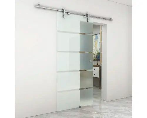 B-Ware Pertura Tür Schiebetür Glas Neta Komplettset 4 Streifen Farblos Tildra Griff  - 4306517972530
