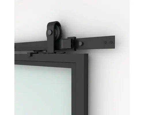 B-Ware Pertura Tür Schiebetür Set Komplettset Neta Glasschiebetür Schwarz Industrial830 - 4306517972547