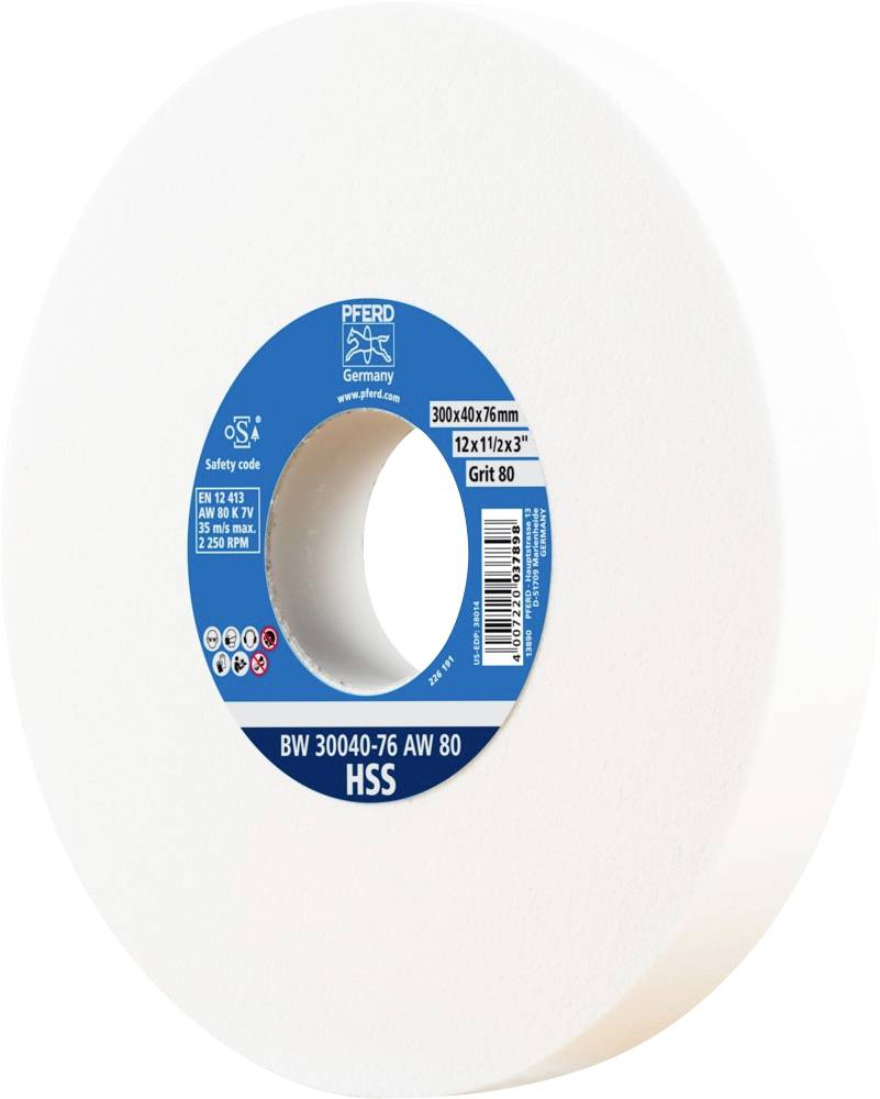 Pferd Schleifbockscheibe Schleifscheibe 300 Mm Stahl Bohrung 76.2 Mm 1 Stück     B-Ware - 4007220037898