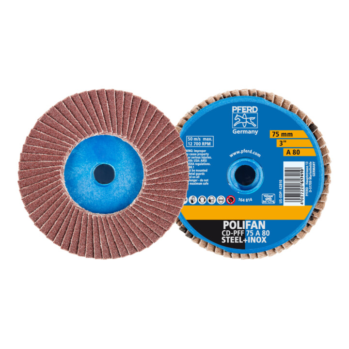 Pferd Polifan Schleifscheibe Mini Korund 75mm A80 Universell 10 Stück B-Ware - 4007220617410