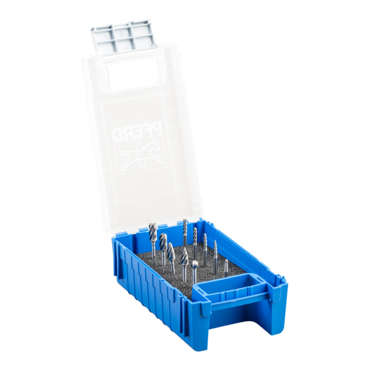 B-Ware Pferd Frässtift Set Werkzeugsatz Aluminium 10tlg Schaft 3mm Alu Ne Metalle - 4007220004401