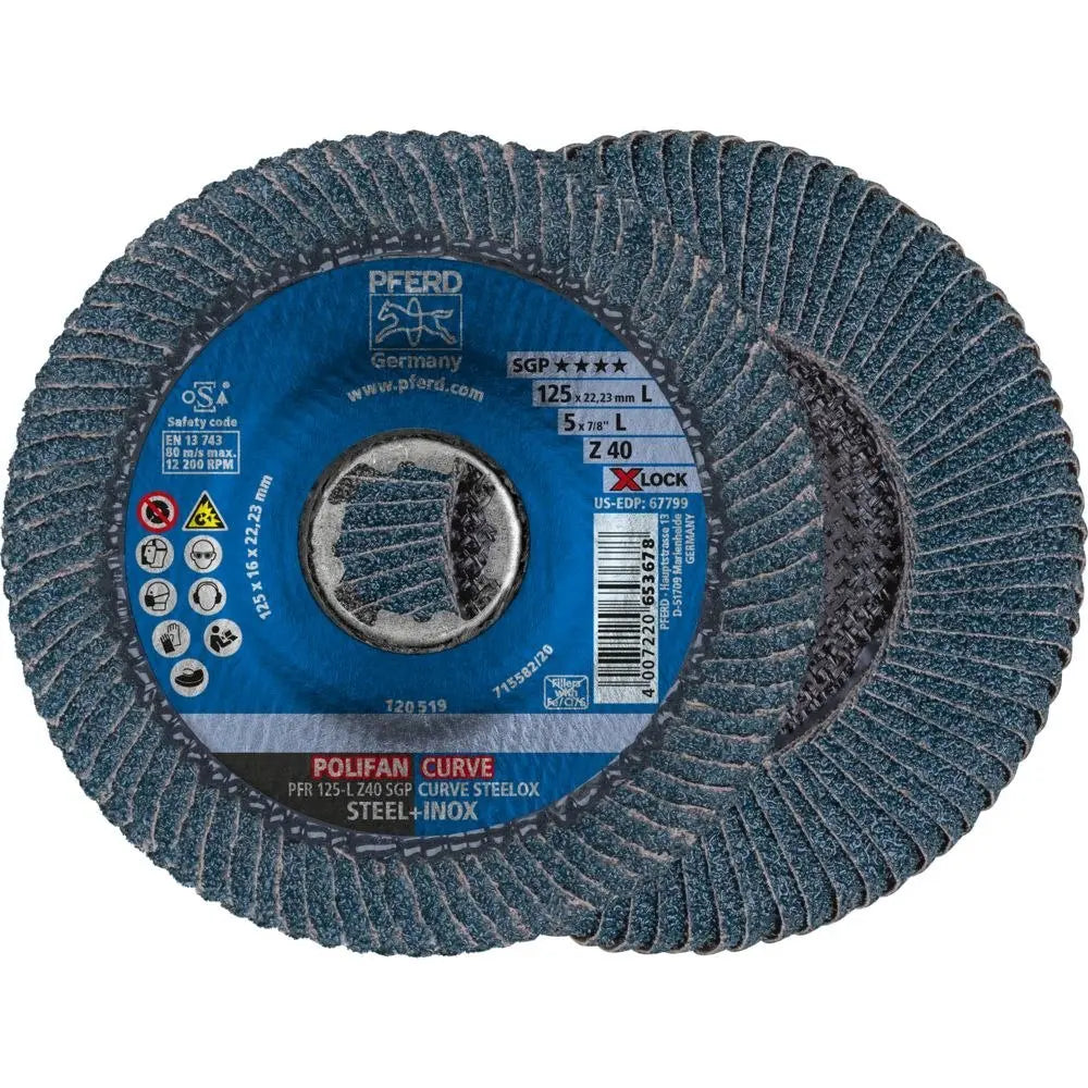 B-Ware Pferd Polifan Fächerschleifscheibe Schleifscheibe Pfr 125 L Z40 Sgp 5 Stück - 4007220653678