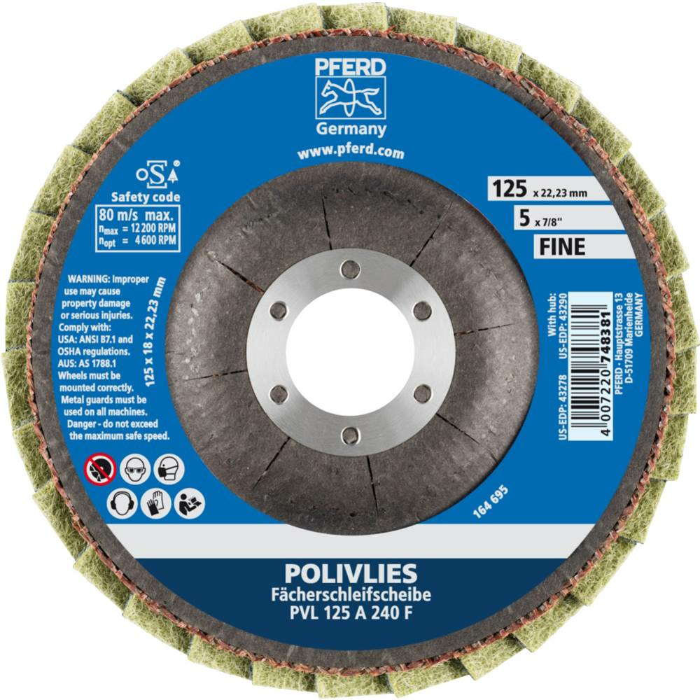B-Ware Pferd 44694113 Pvl Fächerschleifscheibe Schleifscheibe 125 Mm Bohrungs ø 22,23mm - 4007220748381