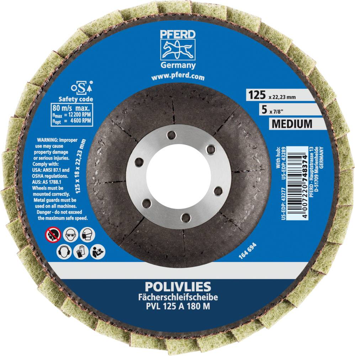 Pferd Fächerschleifscheibe Polivlies Pvl 125 A 180 M Für Industrieanwendung B-Ware - 4007220748374