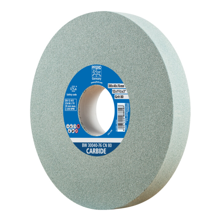 Pferd Schleifbockscheibe Schleifstein Hartmetall Scheibe 300x40mm Si C80 Grün B-Ware