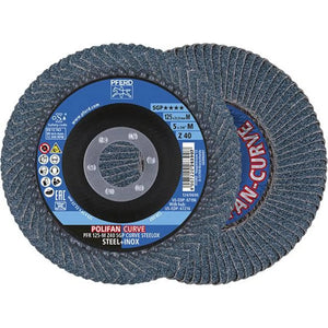 B-Ware Pferd Tools Fächerschleifscheibe Lamellenscheibe Curve Edelstahl 125 Mm 10 Stück
