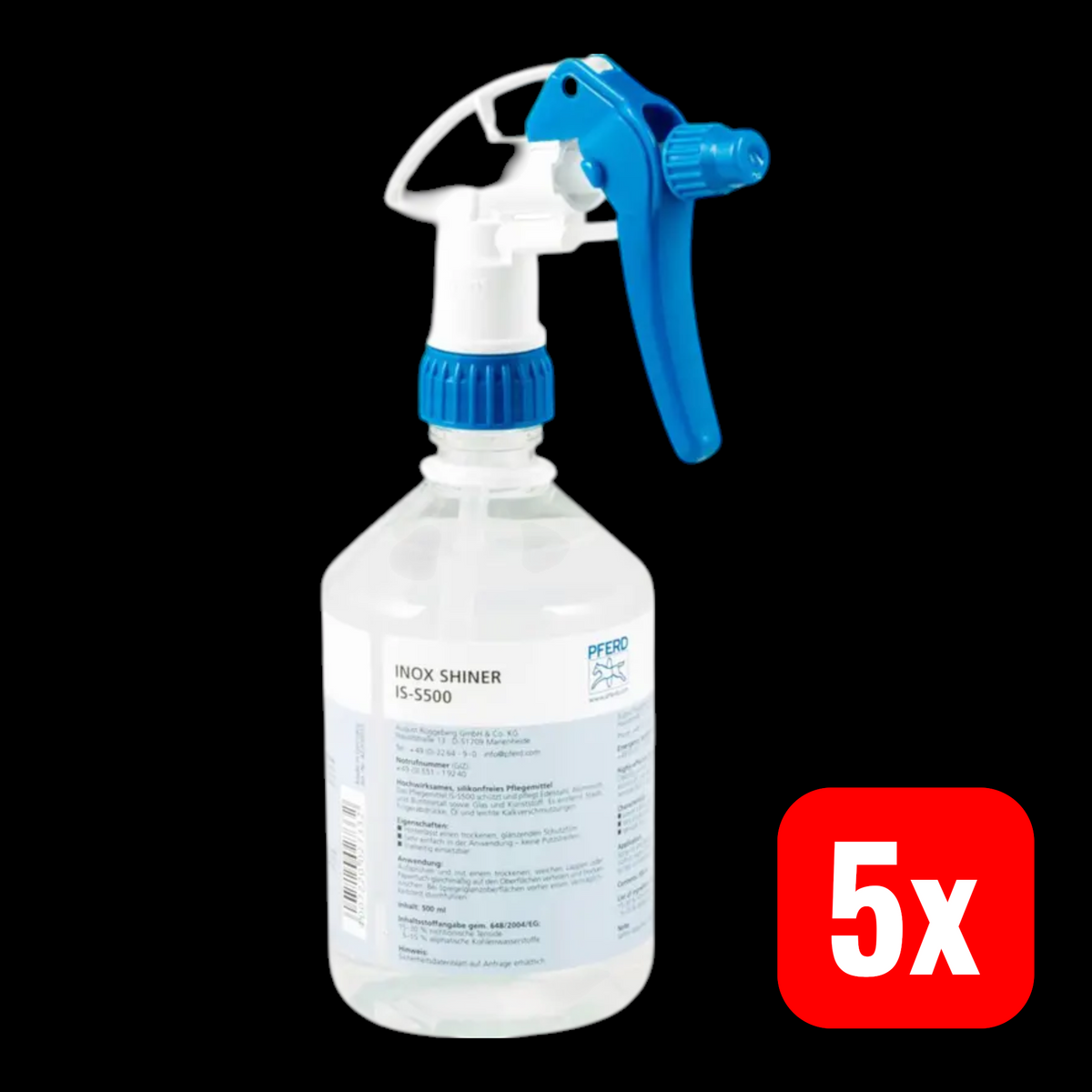 PFERD Pflegemittel Edelstahlreiniger Reinigung INOX SHINER IS-S 500 ml 5 STÜCK - 4007220027332