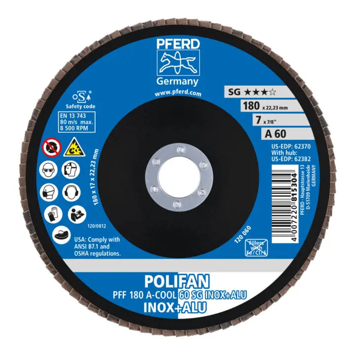 B-Ware Pferd Tools Fächerscheibe Schleifscheibe Polifan Pff Inox Alu Sg 180 Mm 10 Stück - 4007220232989