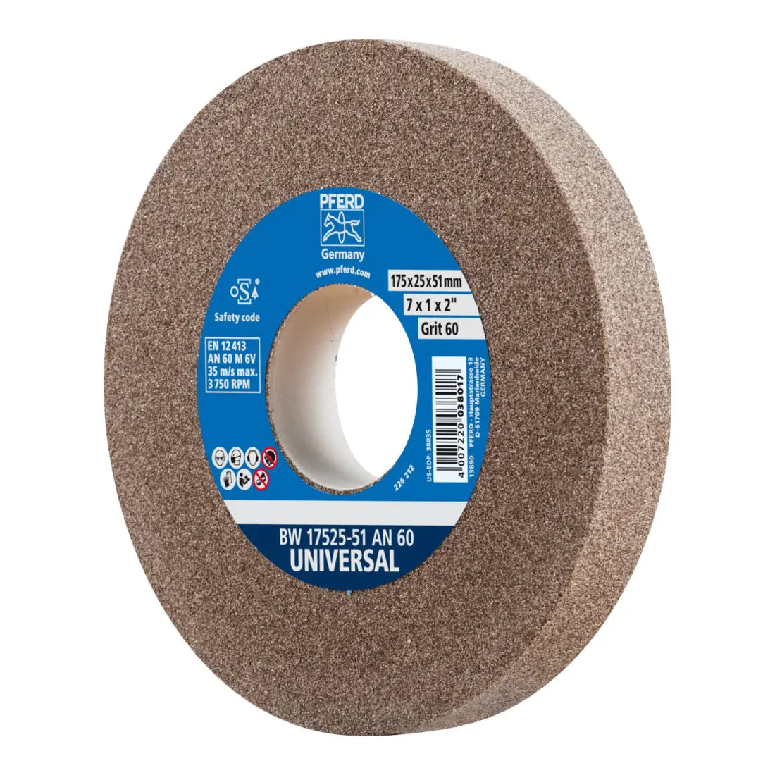 B-Ware Pferd Schleifbockscheibe Schleifscheibe Universal Gusseisen Edelstahl ø175x25mm  - 4007220038017