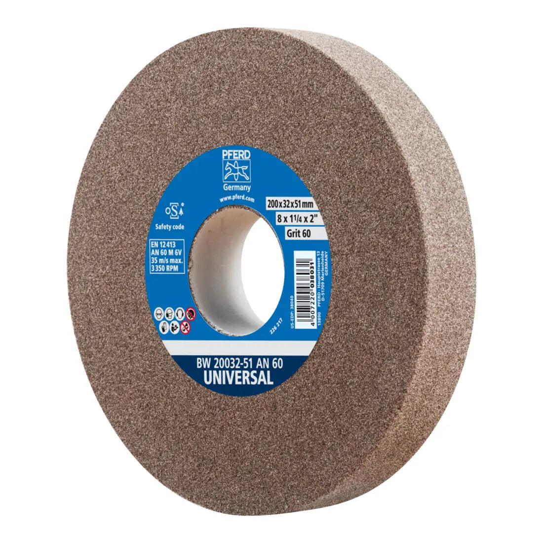 B-Ware Pferd Schleifbockscheibe Schleifscheibe Universal Schleifbock A60 ø200x32mm - 4007220038031