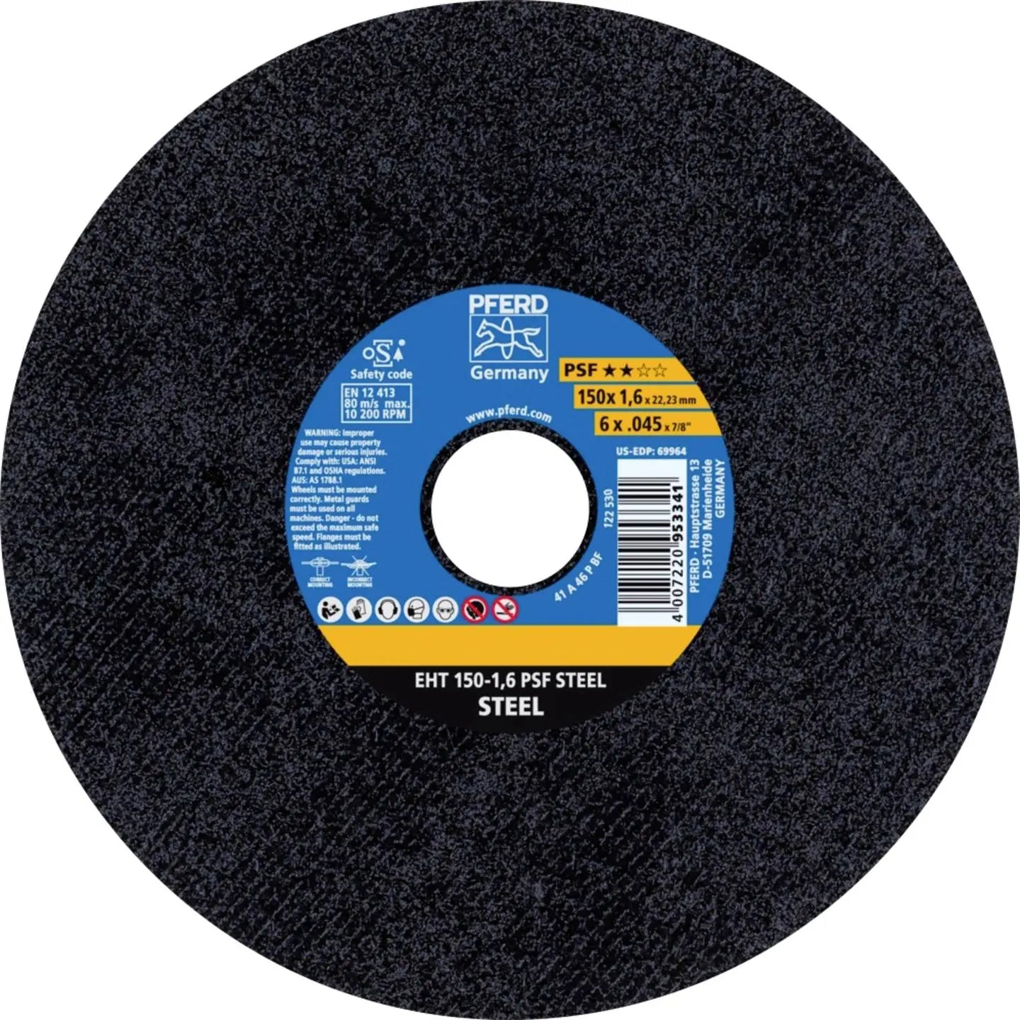 B-Ware Pferd Tools Trennscheibe Scheibe Stahl Winkelschleifer Gerade 150 Mm 25 Stück - 4007220953341
