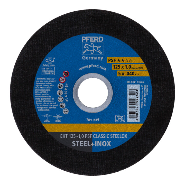 Pferd Trennscheibe 125x1,0x22,23 Mm Universallinie Psf Classic Steelox 25 Stück B-Ware - 4007220957523