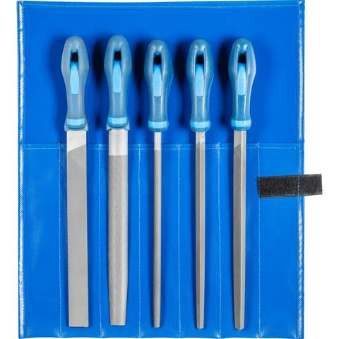 Pferd 5er Set Werkstattfeilen Set Feilensatz Flach Rund Dreikant Vierkant Spitz B-Ware