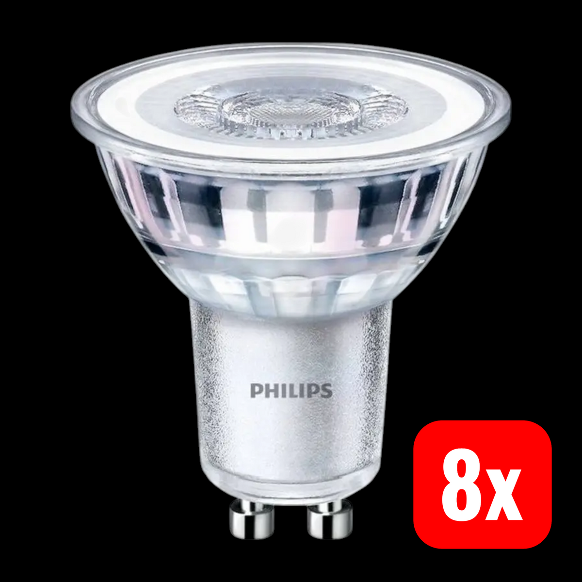 Philips Glühlampe Leuchtmittel Reflektor GU10 Warmweiß 3.5 W 3000 K 54mm 8 STÜCK - 8718696721353