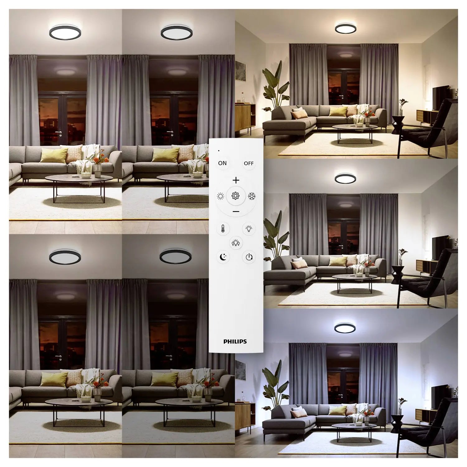 B-Ware Philips Aio Led Deckenleuchte Lampe Fernbedienung Deckenlampe 2700 6500 K Schwarz - 8721103057563