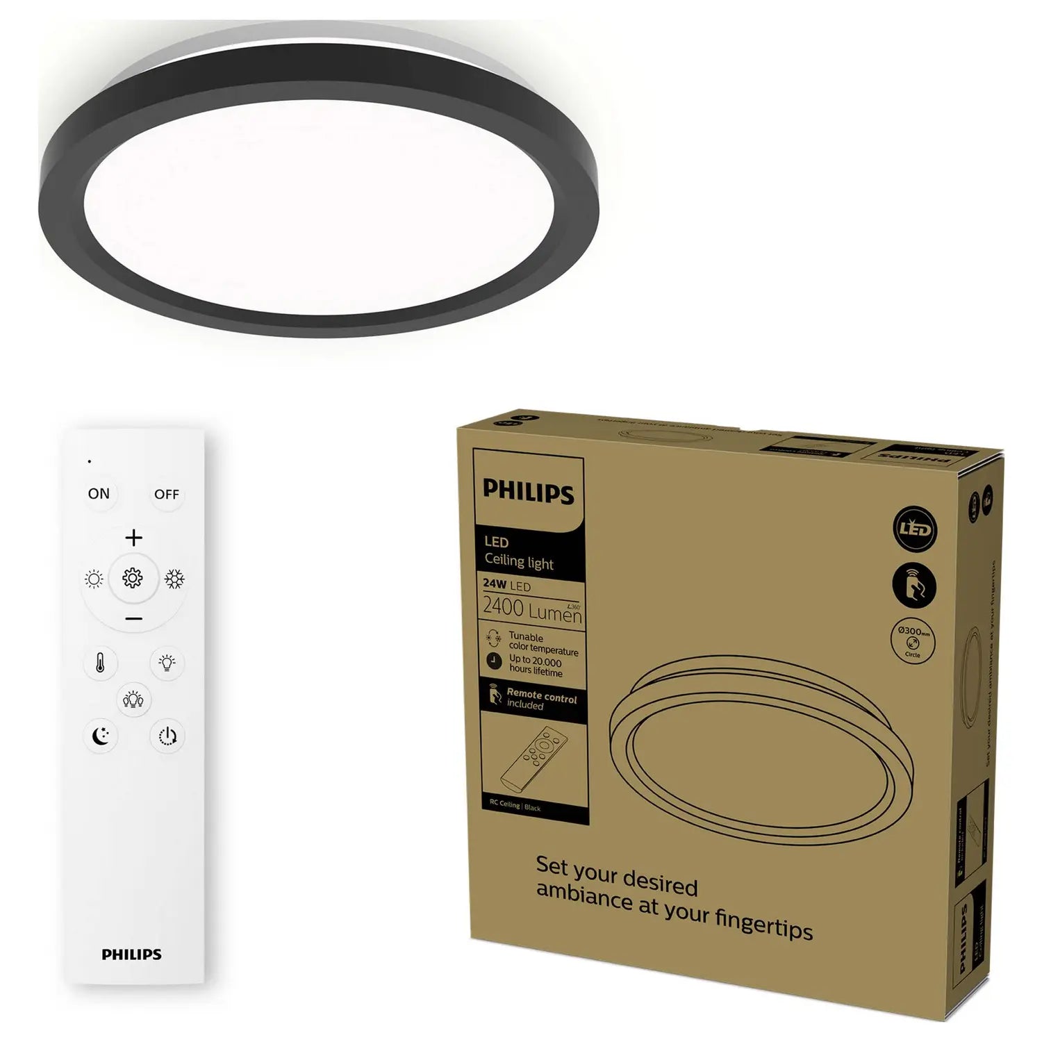 B-Ware Philips Aio Led Deckenleuchte Lampe Fernbedienung Deckenlampe 2700 6500 K Schwarz - 8721103057563