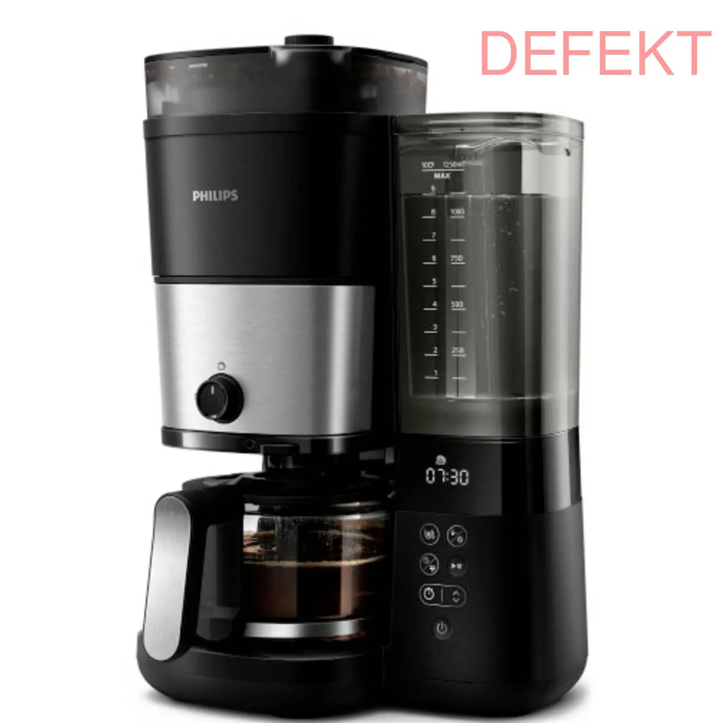 D-Ware Philips Hd7900/01 Kaffeemaschine Schwarz Silber Glaskanne Mahlwerk Defektware - 8720389023422