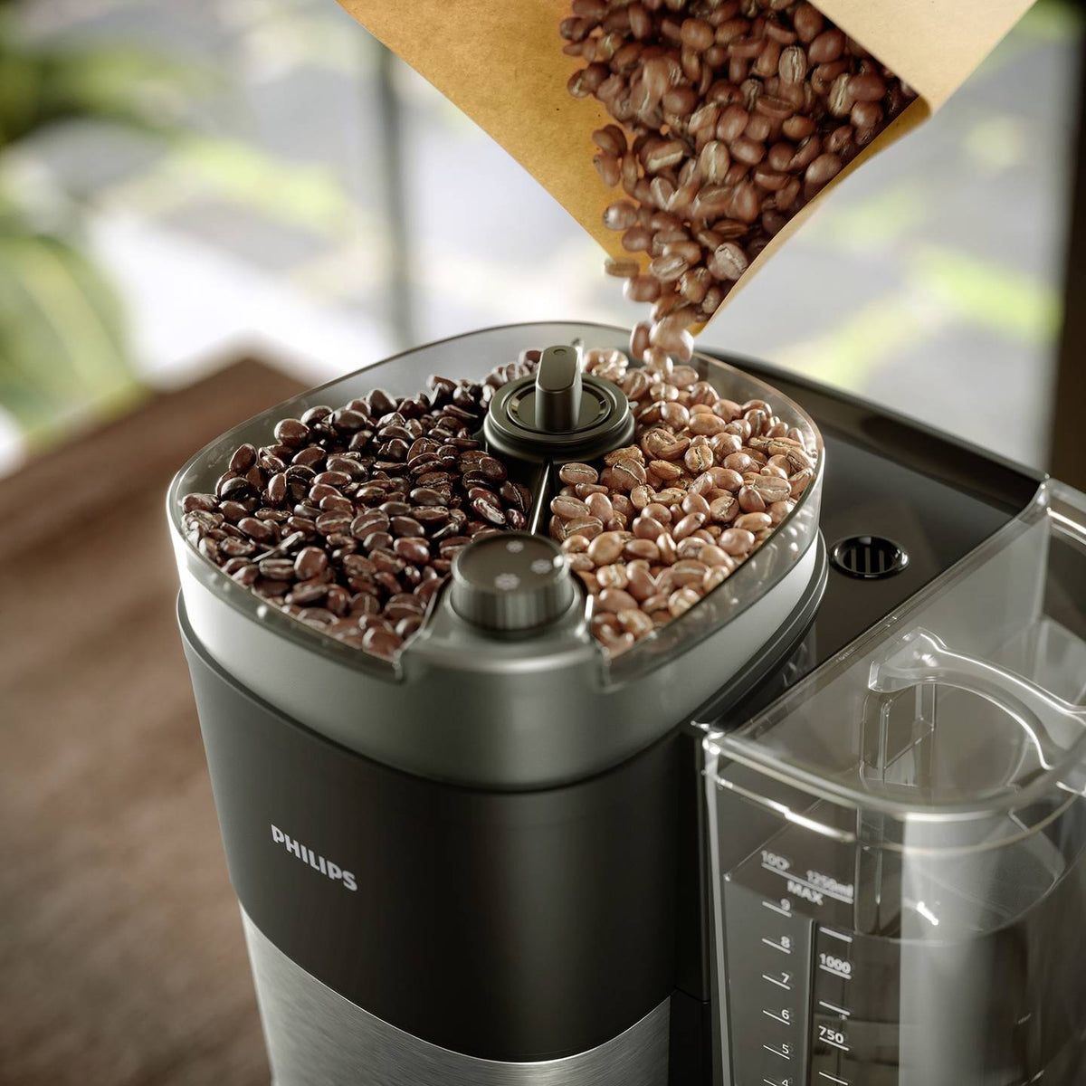 Philips HD7900/01 Kaffeemaschine Schwarz Silber Glaskanne Mahlwerk DEFEKTWARE - 8720389023422
