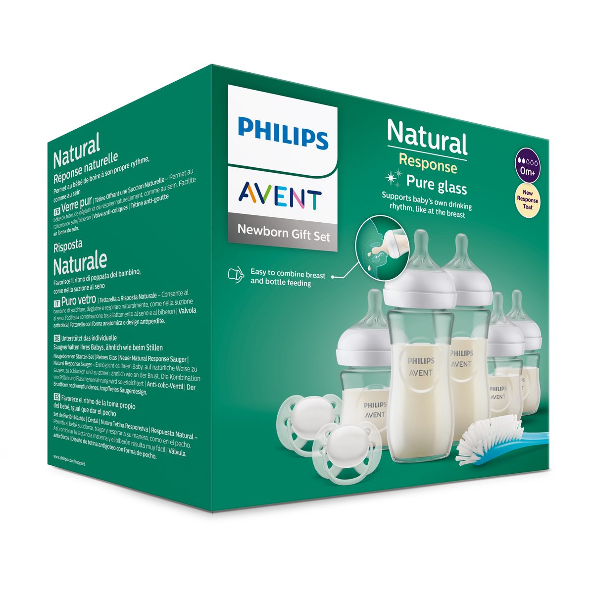 PHILIPS AVENT Flaschen Set Babyflaschen Starterset Glas Stillen Sauger Schnuller - 8710103990734