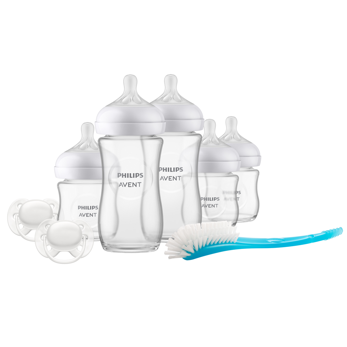PHILIPS AVENT Flaschen Set Babyflaschen Starterset Glas Stillen Sauger Schnuller - 8710103990734