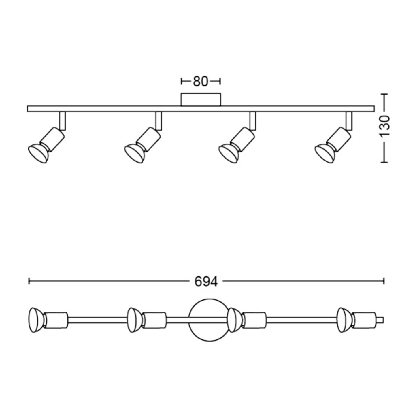 B-Ware Philips Deckenstrahler Spot Licht Weiß Gu10 4er Max 4x50 W Lampenfassung Lampe  - 8719514465190