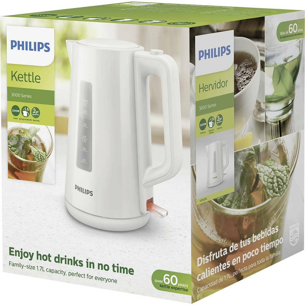 B-Ware Philips Hd9318/00 Wasserkocher Teekocher Glühweinkocher Schnurlos Weiß 1,7 L