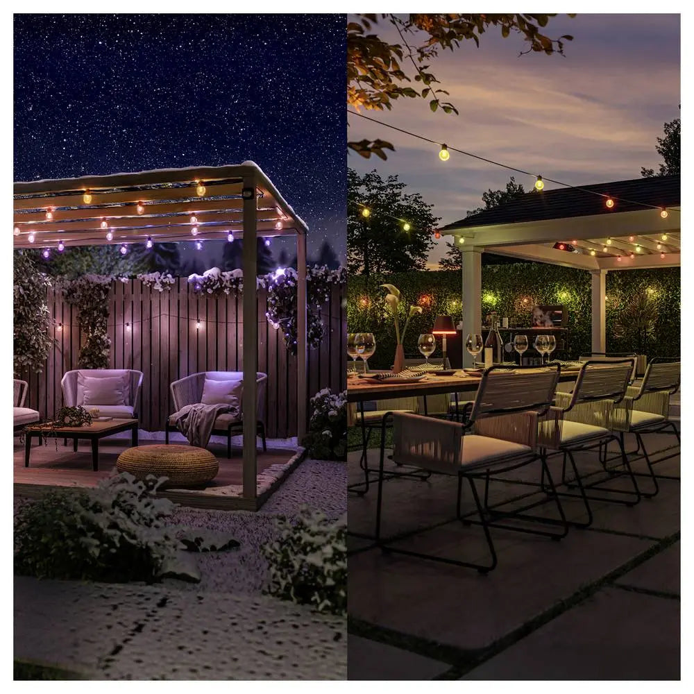 B-Ware Philips Hue Lichterkette Festavia Globe Outdoor Led Kugel Schwarz 14m Zig Bee