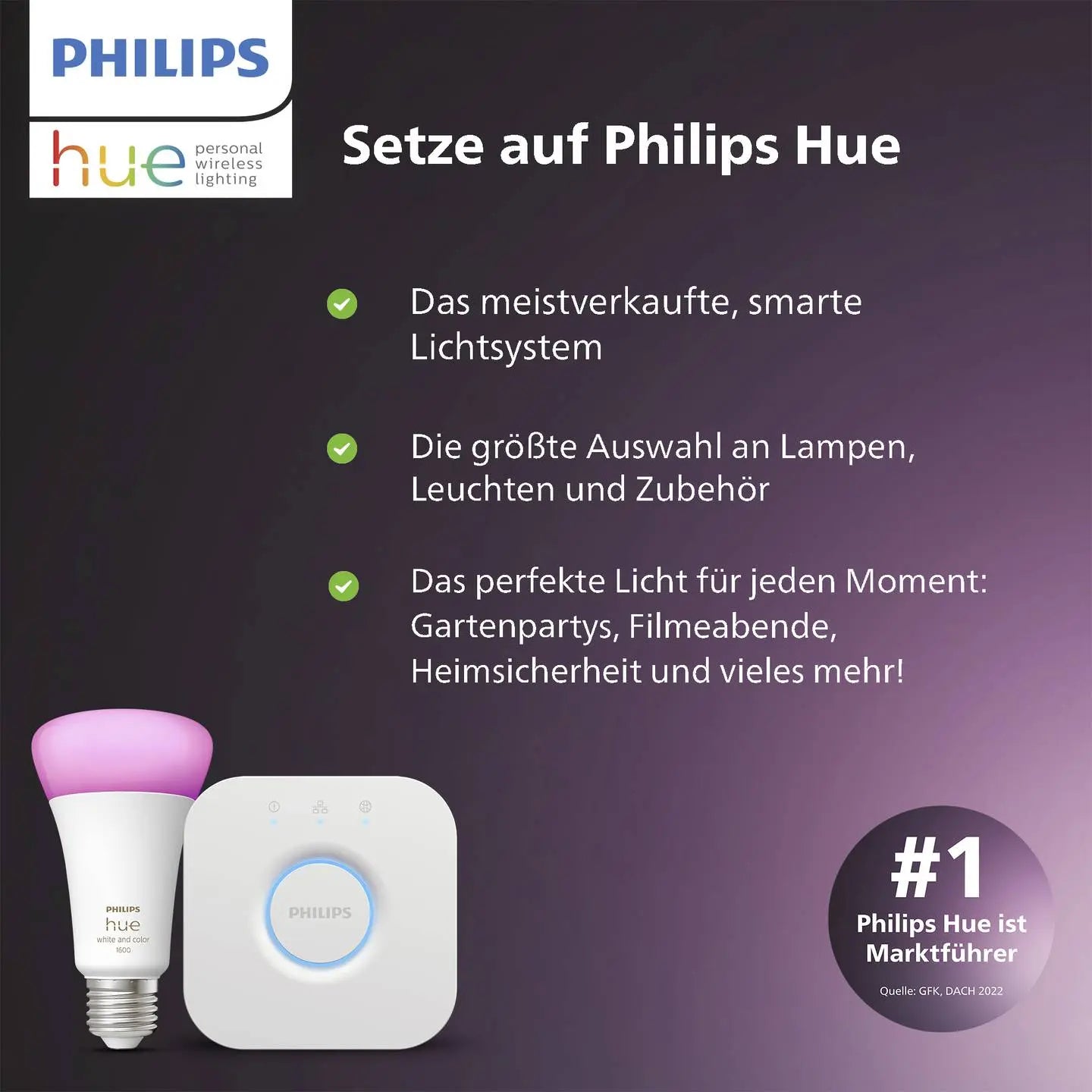 B-Ware Philips Hue Led 3er E27 Lampe Starterset Weiß Color Bridge Dimmschalter Set - 8719514291355