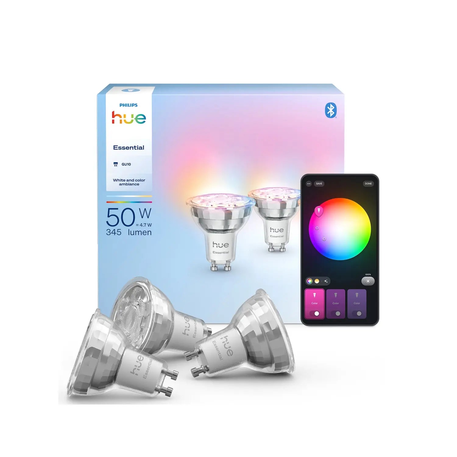 B-Ware Philips Hue Led Leuchtmittel Lampe Reflektor Smart Licht Rgb Gu10 3er Set - 8721103055330