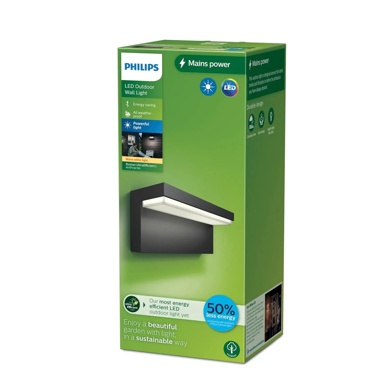 B-Ware Philips Led Außenwandleuchte Außenlampe Licht 2700 K Anthrazit Bustan Ue Led - 8720169257252