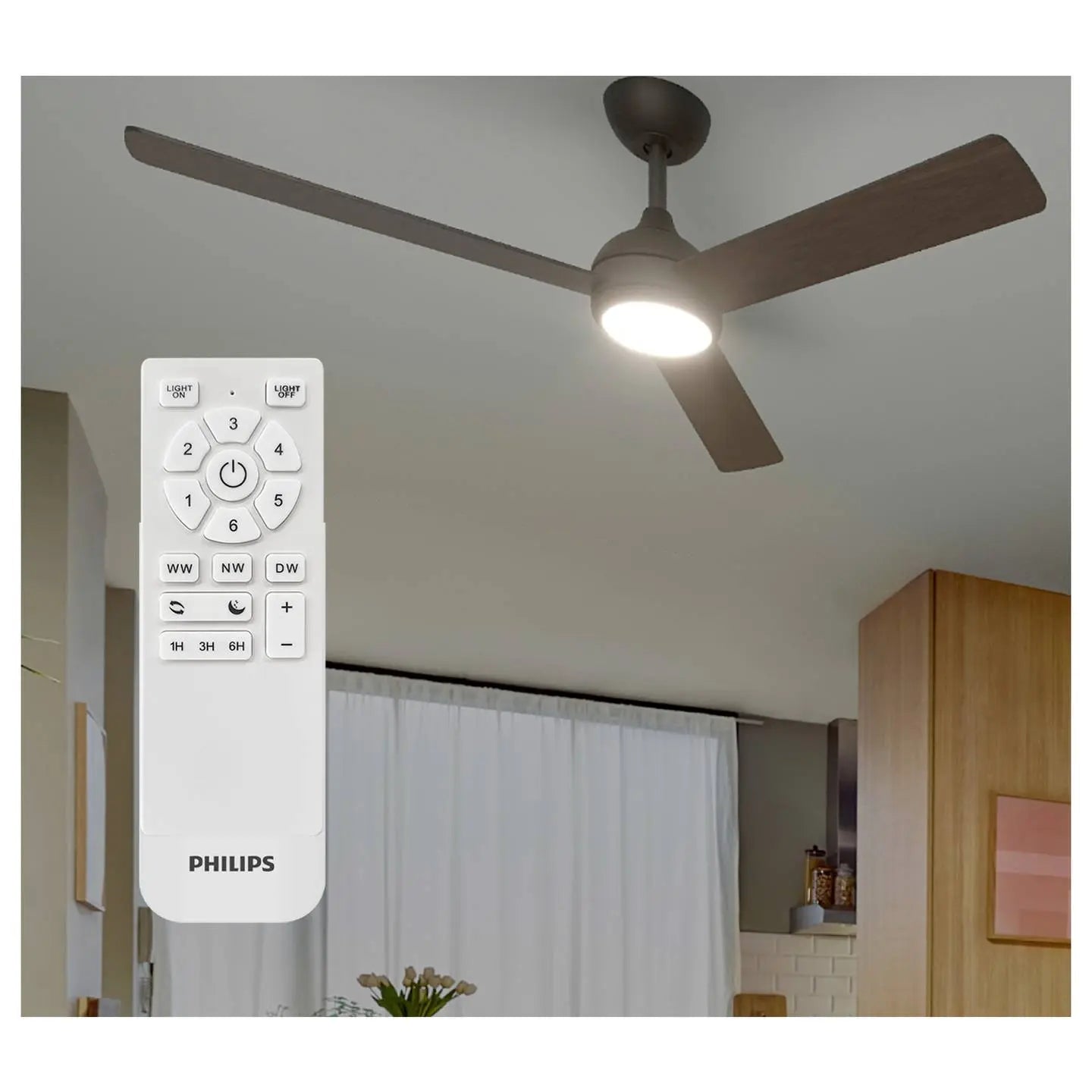 B-Ware Philips Deckenventilator Ventilator Led Fernbedienung Licht Braun Schwarz Dimm - 8721103103178