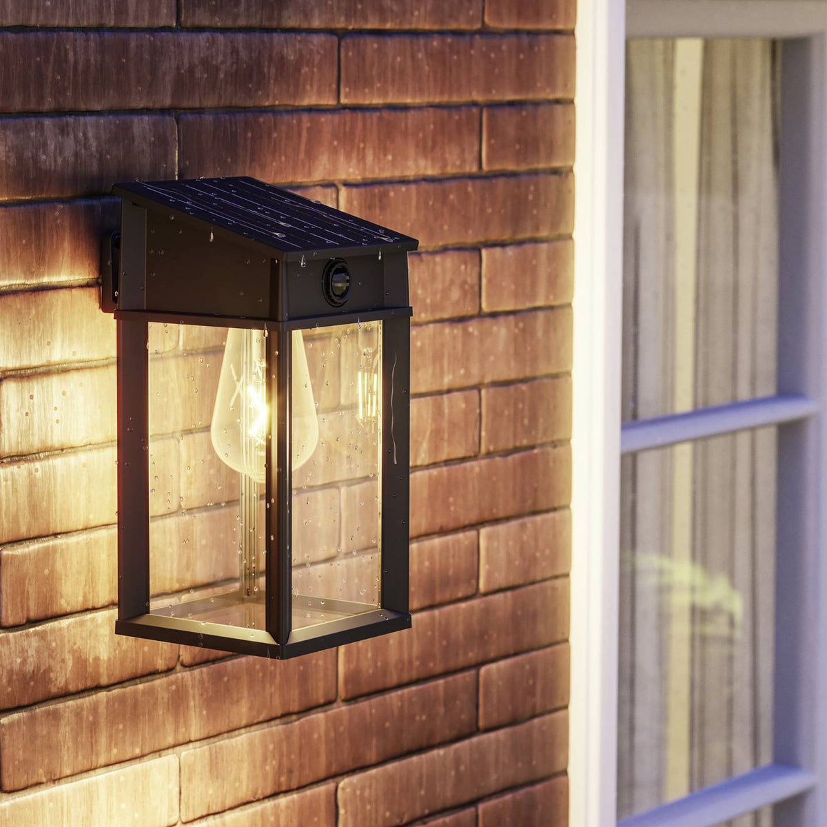 Philips LED Geri Solar Außenwandleuchte Lampe Bewegungsmelder LED 3.2 W Schwarz - 8720169361829