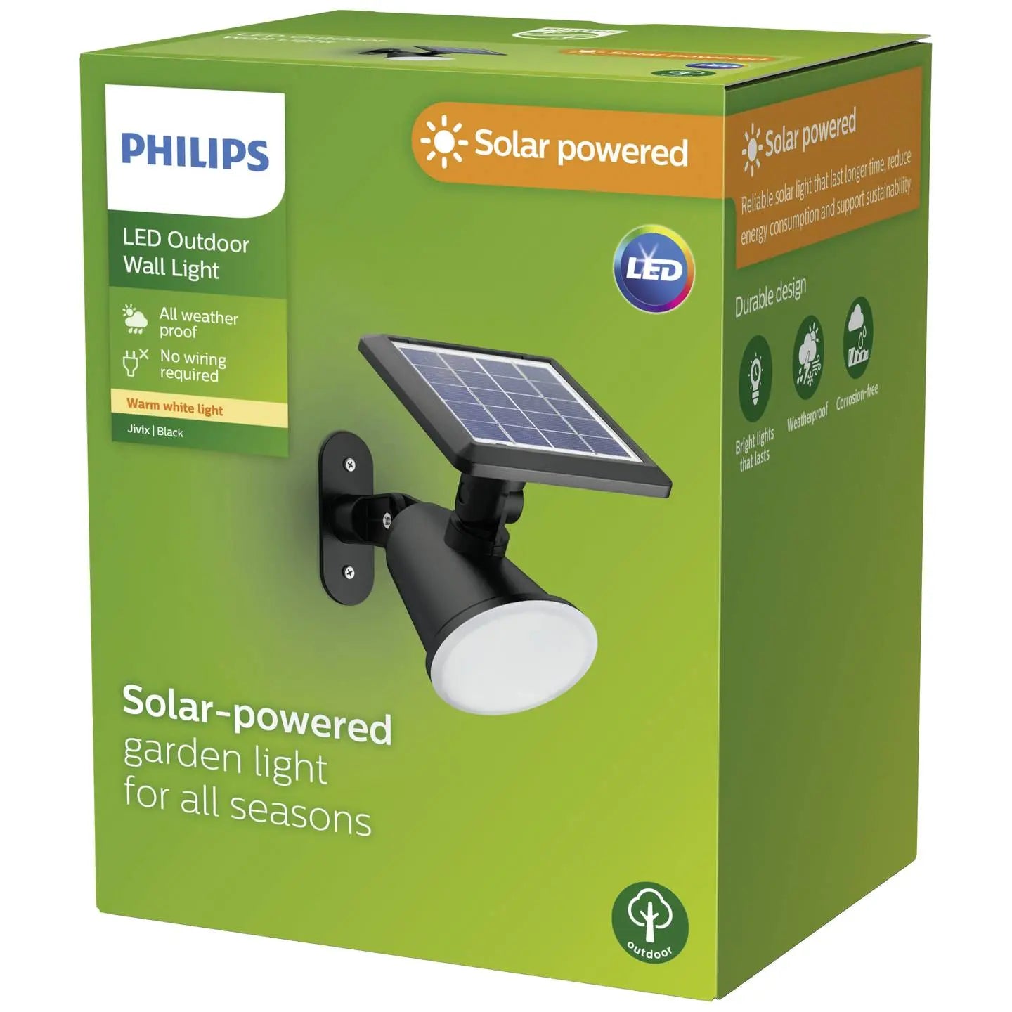 B-Ware Philips Solar Außenwandleuchte Wandlampe Led 1.4 W Schwarz Jivix Solarlampe - 8720169265523