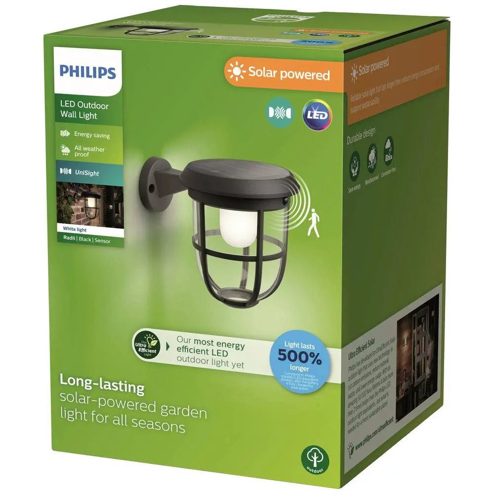 B-Ware Philips Solar Außenwandleuchte Wandleuchte Led Radii Bewegungsmelder Schwarz  - 8720169267176