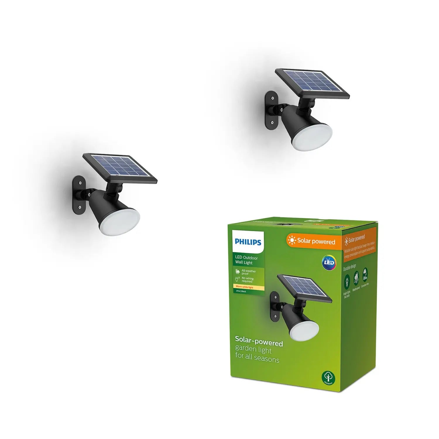 B-Ware Philips Led Solar Wandleuchte Aussenlampe Solarlampe Jivix 2er Pack Outdoor - 8721103044433