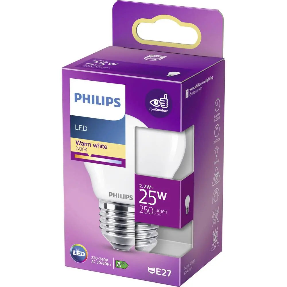 B-Ware Philips Led Lampe Glühbirne E27 Warmweiß Tropfen 2,2 W Weiß Leuchtmittel 10 Stück - 8718699763459