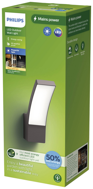 Philips Lighting Splay 8720169263796 Led Außenwandleuchte Led 3.8 W Anthrazit B-Ware