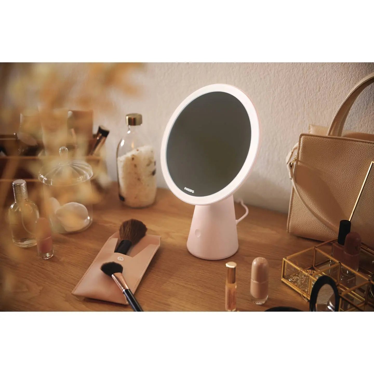 B-Ware Philips Spiegelleuchte Schminkleuchte Led Lichtmodi Metall Usb Rosé Dsk205 4,5 W - 8719514420458